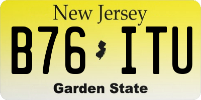 NJ license plate B76ITU