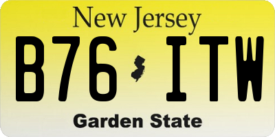 NJ license plate B76ITW