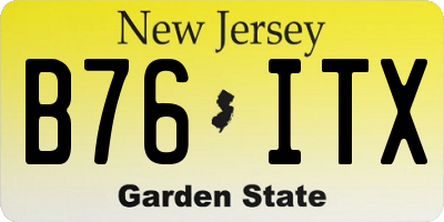 NJ license plate B76ITX