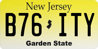 NJ license plate B76ITY