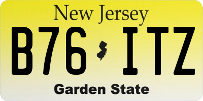 NJ license plate B76ITZ
