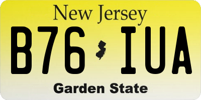 NJ license plate B76IUA