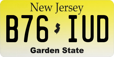 NJ license plate B76IUD