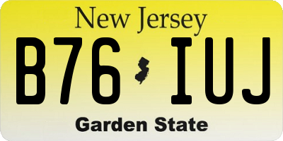 NJ license plate B76IUJ
