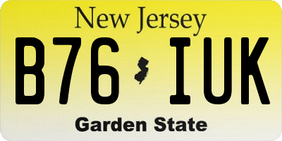 NJ license plate B76IUK