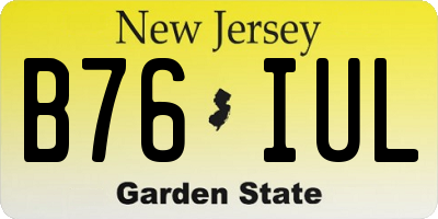 NJ license plate B76IUL