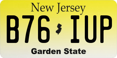 NJ license plate B76IUP