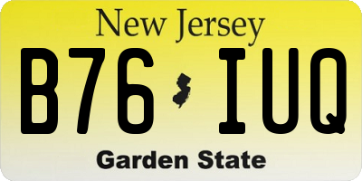 NJ license plate B76IUQ