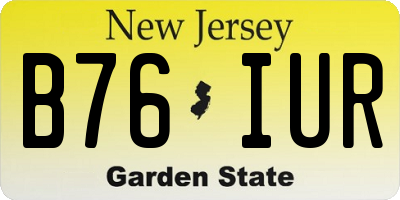 NJ license plate B76IUR