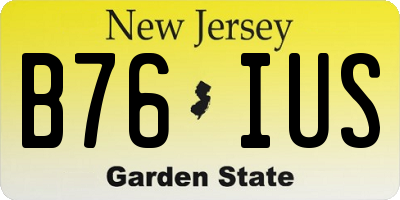 NJ license plate B76IUS