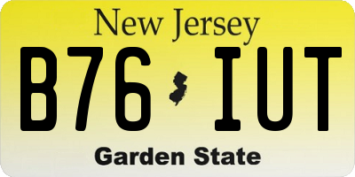 NJ license plate B76IUT