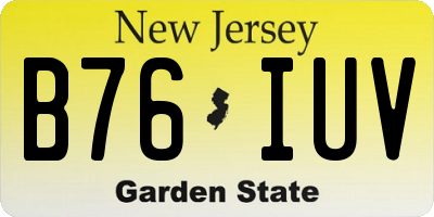 NJ license plate B76IUV