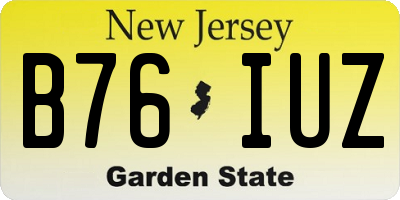 NJ license plate B76IUZ