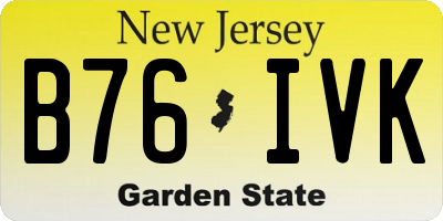 NJ license plate B76IVK