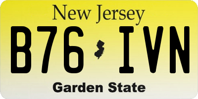 NJ license plate B76IVN