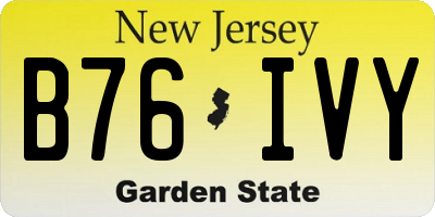 NJ license plate B76IVY