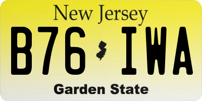 NJ license plate B76IWA