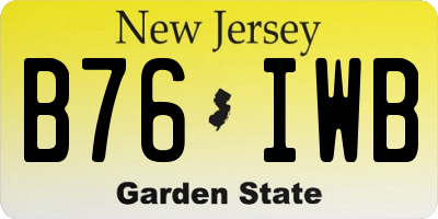 NJ license plate B76IWB
