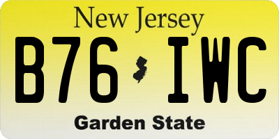 NJ license plate B76IWC