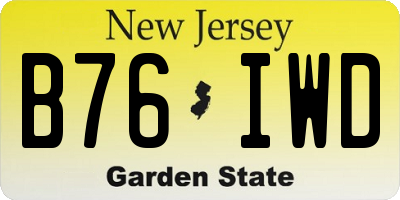 NJ license plate B76IWD