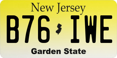 NJ license plate B76IWE