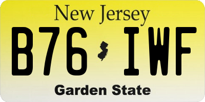 NJ license plate B76IWF