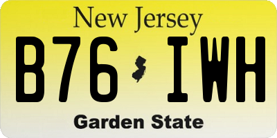 NJ license plate B76IWH