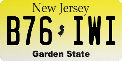 NJ license plate B76IWI