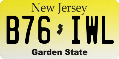 NJ license plate B76IWL