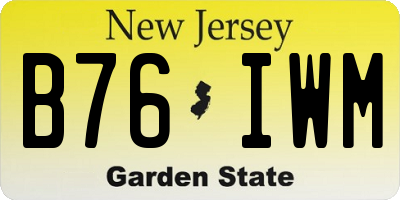 NJ license plate B76IWM