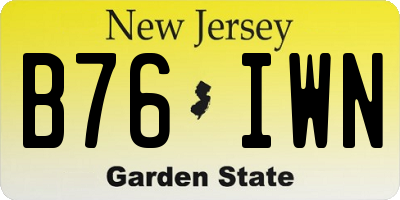 NJ license plate B76IWN