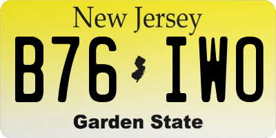 NJ license plate B76IWO