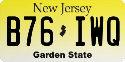 NJ license plate B76IWQ