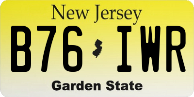 NJ license plate B76IWR