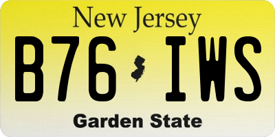 NJ license plate B76IWS