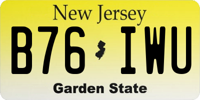 NJ license plate B76IWU