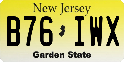 NJ license plate B76IWX