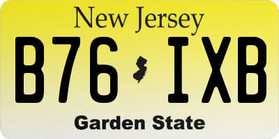 NJ license plate B76IXB