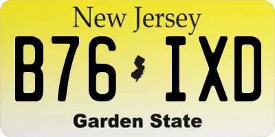 NJ license plate B76IXD