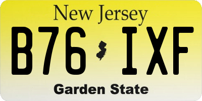 NJ license plate B76IXF
