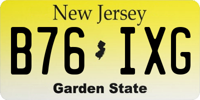 NJ license plate B76IXG