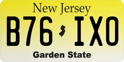 NJ license plate B76IXO