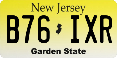 NJ license plate B76IXR