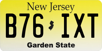 NJ license plate B76IXT