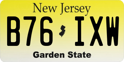 NJ license plate B76IXW