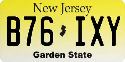 NJ license plate B76IXY