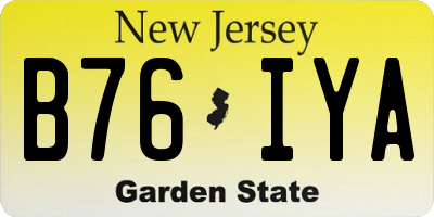 NJ license plate B76IYA