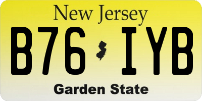 NJ license plate B76IYB