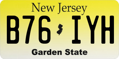 NJ license plate B76IYH