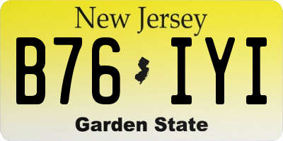 NJ license plate B76IYI